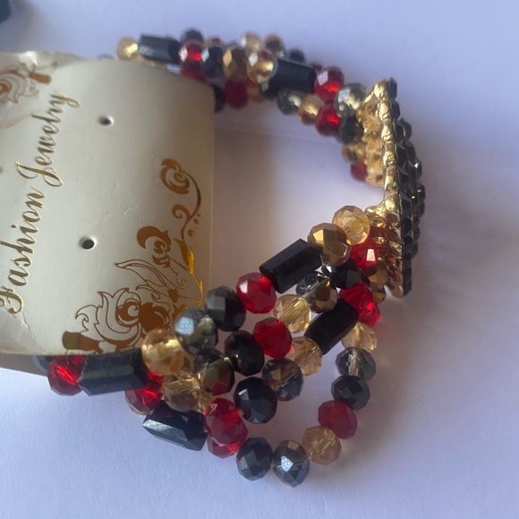 Beaded rhinestone stretch bracelet - Picture 6 of 7